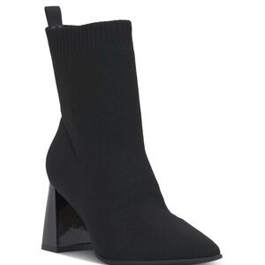INC Womens XIMENAF Knit Block heel Booties | Black new